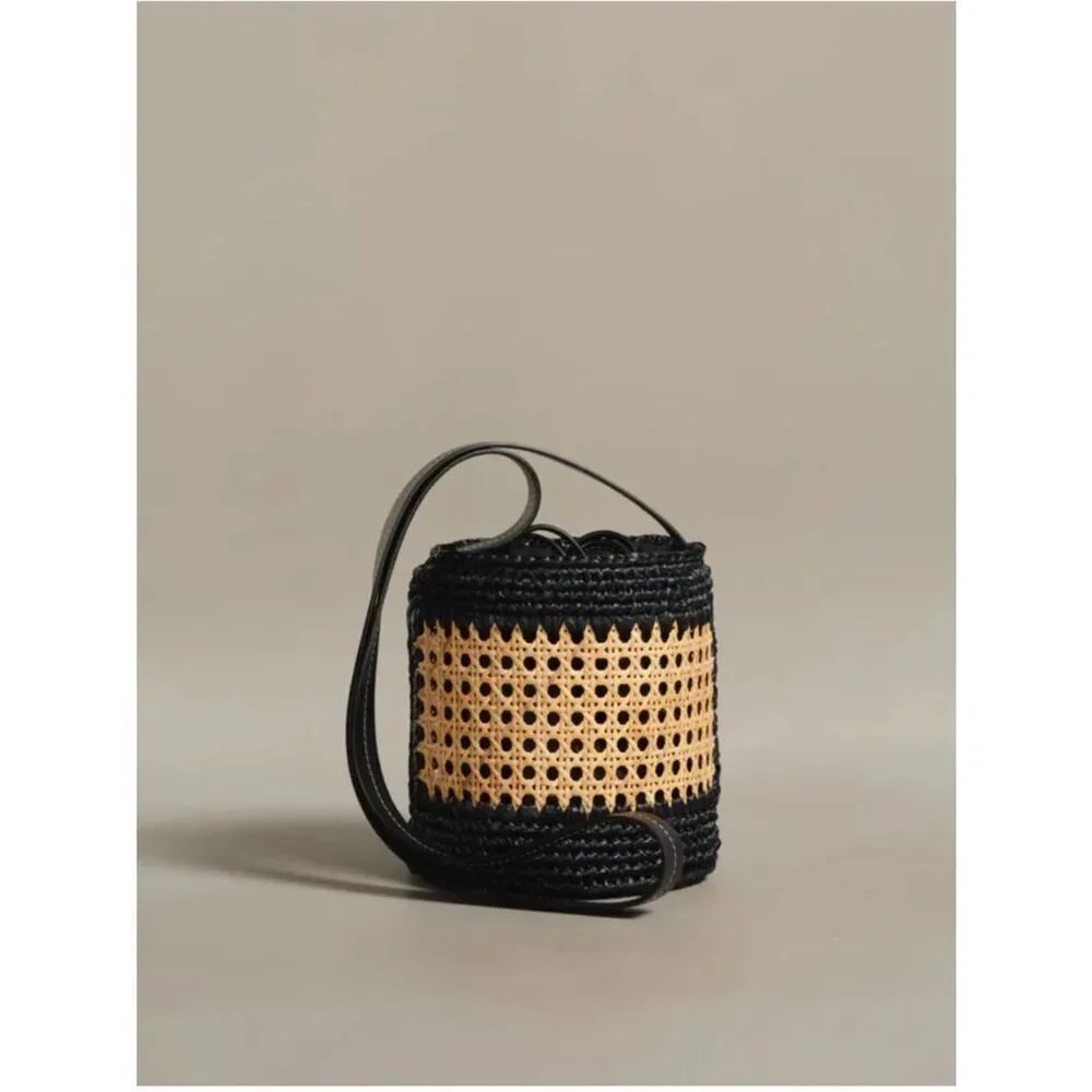 JENNY KAYNE Tropez Straw Raffia Bucket Bag